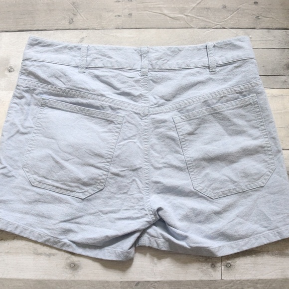A.P.C. LIGHT BLUE COTTON MID-RISE SHORTS - Picture 3 of 7